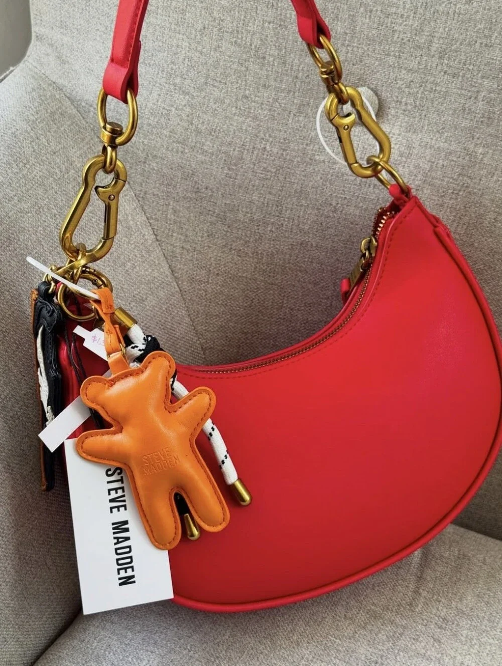 Steve Madden Red Crescent Shoulder Handbag